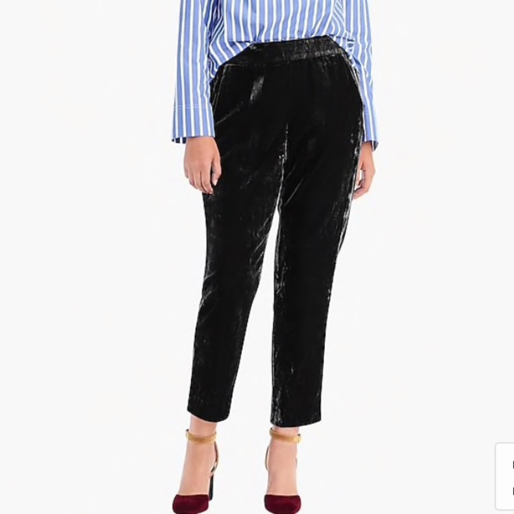NWT J.Crew Petite pull-on easy pant in velvet